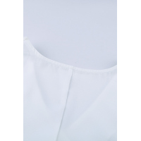 White V Neck 3/4 Sleeve High Low Hem Shirt