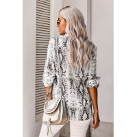 Wild Snake Print Shirt with Pockets