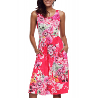 Fall in Love with Floral Print Boho Dress in Rosy