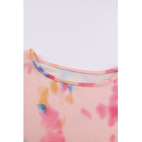 Pink Oversize Scrawl Print Long Sleeve Top