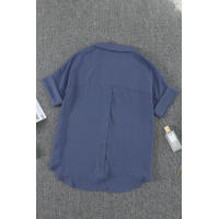 Short Sleeve Button Solid Shirt