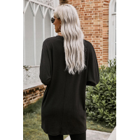 Black Longline Pocketed Top