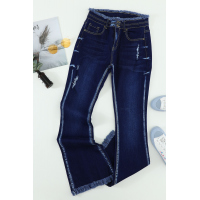 Dark Blue High Rise Flare Jeans