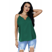 Green Scallop Edge Tank Top