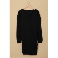 Black Dont Let Me Go Tie Sweater Dress