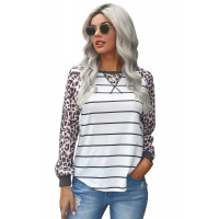 Striped Leopard Raglan Top