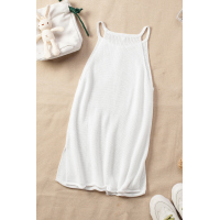 White Keyhole Knit Tank Top