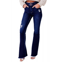 Dark Blue High Rise Flare Jeans