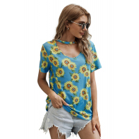 Sunflower Hollow Out T-shirt