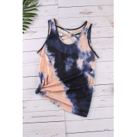 Tie-Dye Cross Front Tank Top