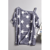 Star Print Cold Shoulder Top