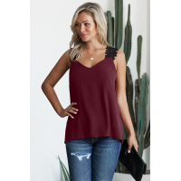 Burgundy Like An Angel Lace Cami Tank