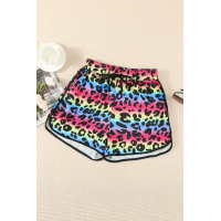 Leopard Pocketed Drawstring Shorts