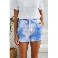 Sky Blue Tie Dye Casual Shorts