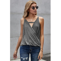 Gray Wrap Front Tank Top