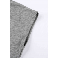 Gray Pocketed Tee with Side Slits