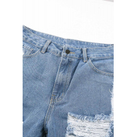 Blue Distressed Mom Jeans