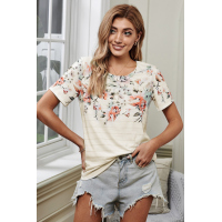 Spring Vibe Floral & Stripe Tee