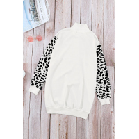 Turtleneck Leopard Print Mini Dress