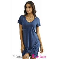 Blue Clear Skies Jersey Twist T-Shirt Dress