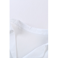 White Short Sleeve Button Solid Shirt