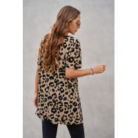 Leopard Print Pocketed T-shirt Mini Dress