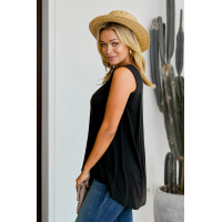 Black Relaxed Flowy Tank Top