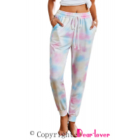 Multicolor Drawstring Tie Dye Jogger