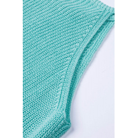 Sky Blue Keyhole Knit Tank Top