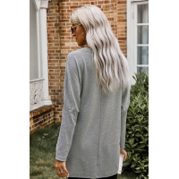 Gray Longline Pocketed Top