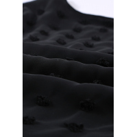 Black Swiss Dot Texture Short Sleeve Top