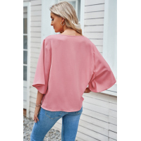 Pink Draped Blouse