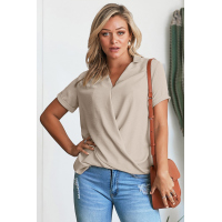 Apricot Crepe Drape Blouse