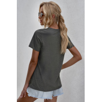 Geometric Feather O-neck T-shirt 