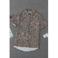 Leopard Short Sleeve Button Shirt