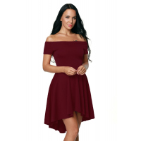 Burgundy All The Rage Skater Dress