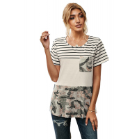 Camo Colorblock Pocket Tee