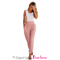 Pink Pocketed Casual Joggers