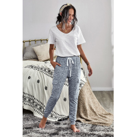 Heathered Gray Pocketed Casual Joggers