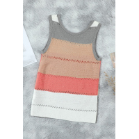 Multicolor Color Block Knitted Tank Top