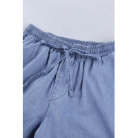 Sky Blue Drawstring Cargo Pocketed Joggers