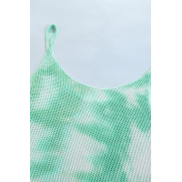 Green Tie Dye Print Knit Tank Top