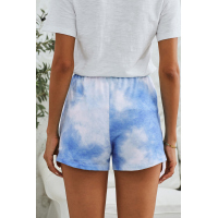 Sky Blue Tie Dye Casual Shorts