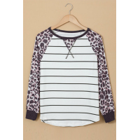 Striped Leopard Raglan Top