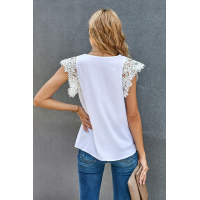 White Sleeveless Crochet Lace Blouse