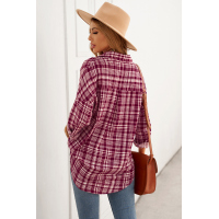 Red Relaxed Fit Plaid Button Shirt