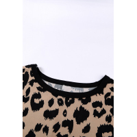 Leopard Print Pocketed T-shirt Mini Dress