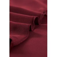 Wine Red Collared Button Short Sleeves Shirt