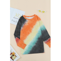 Ombre Orange Tie-dye Long Sleeve Top