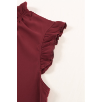 Wine Red Flounced Tank Top